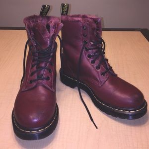 Fur lined DOC MARTINS